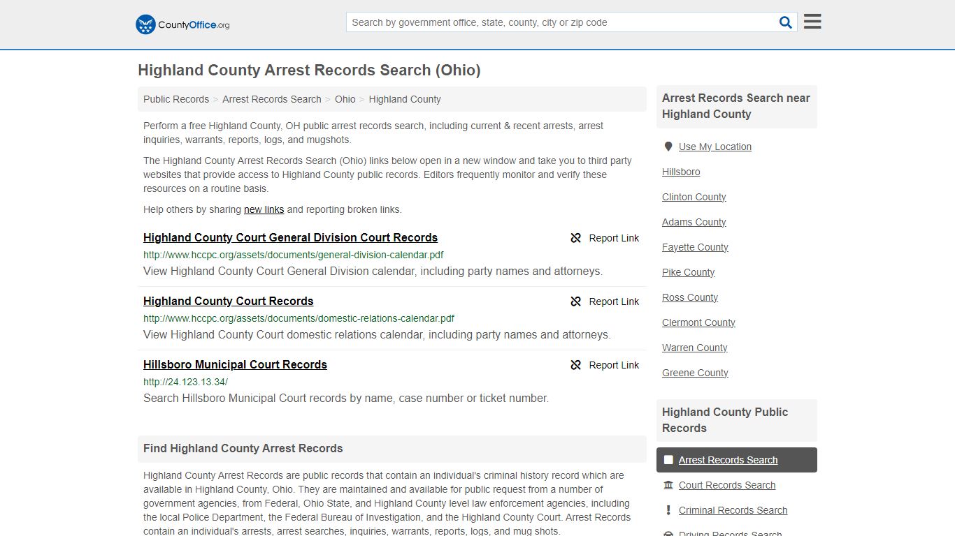 Arrest Records Search - Highland County, OH (Arrests & Mugshots)